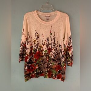 Rebecca Malone floral sweater, size 2X (runs small)